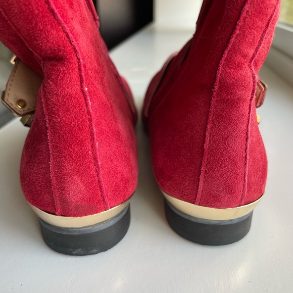 Red suede buckle Aldo boots - Picture 7 of 7